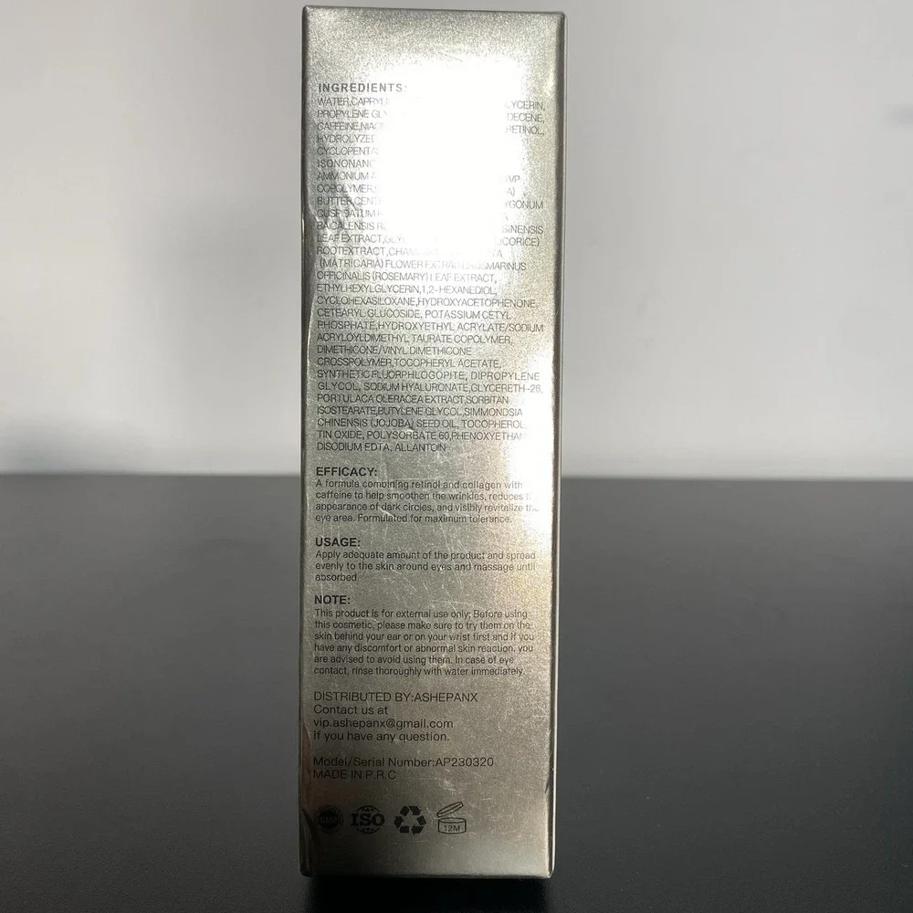 NEW Ashepanx Skincare Retinol Eye Cream for All‎ Skin 0.7oz